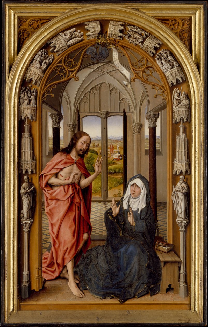 Kristus viser seg for sin mor, ca. 1496 av Juan de Flandes
