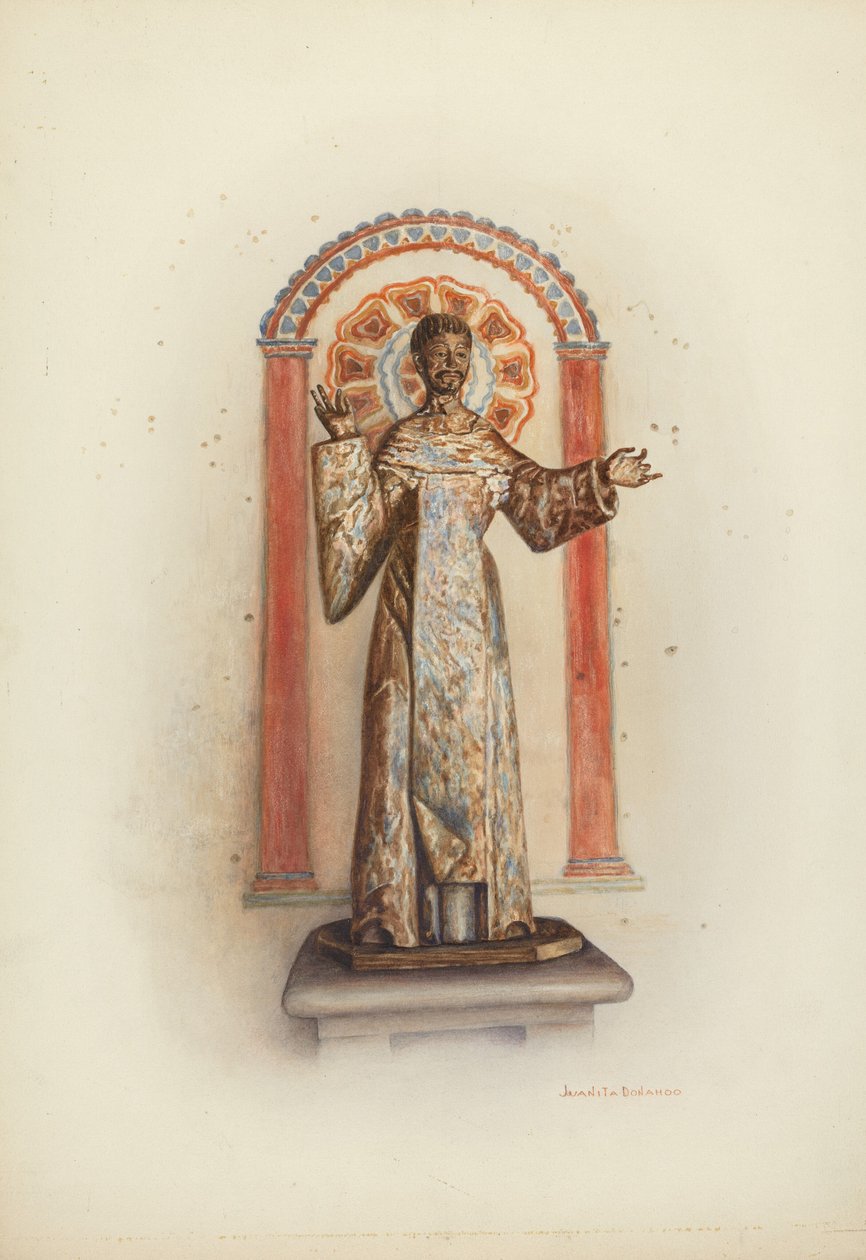 Statue av Santo sannsynligvis St. Dominic, 1941. av Juanita Donahoo