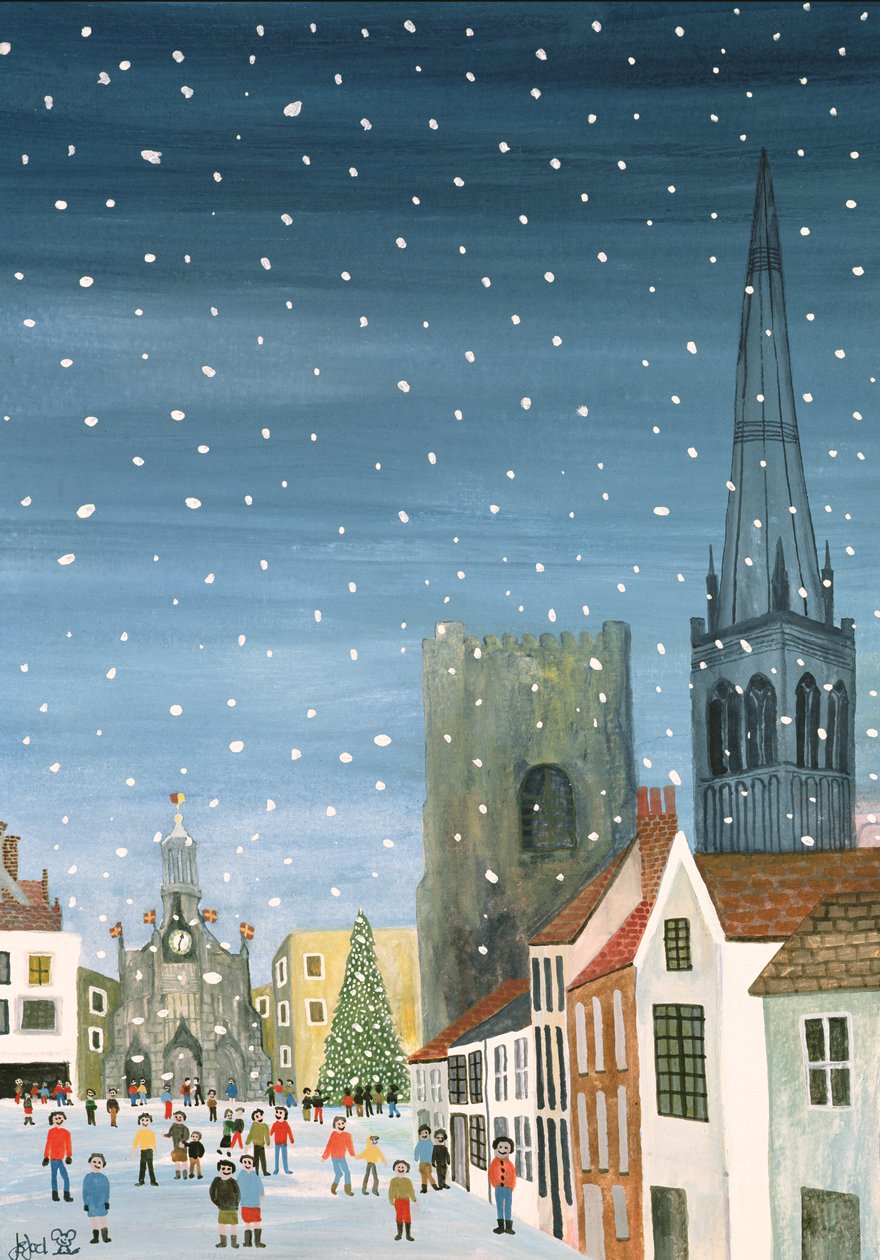 Chichester Cathedral, en snøscene av Judy Joel