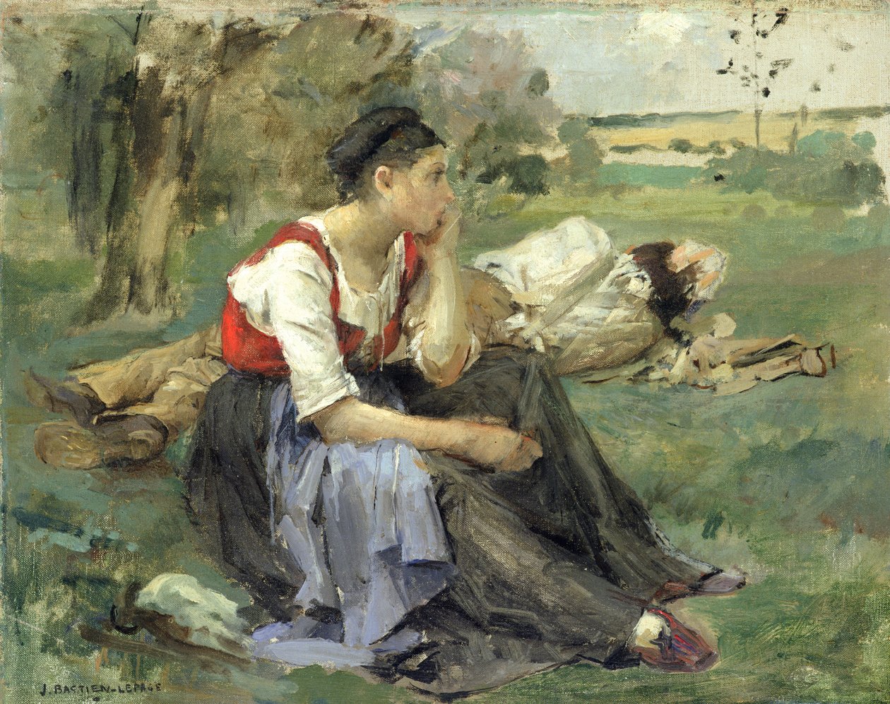 Hvilende bønder, 1877 av Jules Bastien Lepage