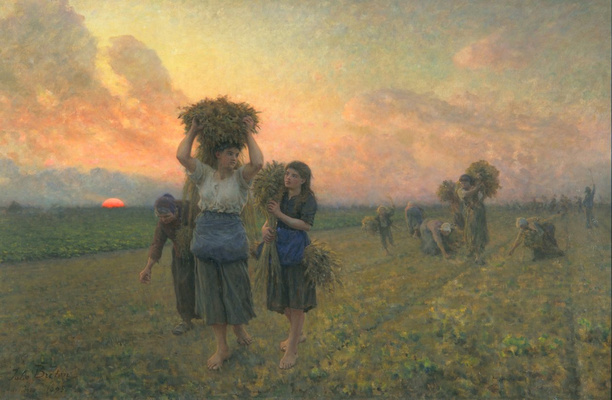 The Last Leanings, 1895 av Jules Breton