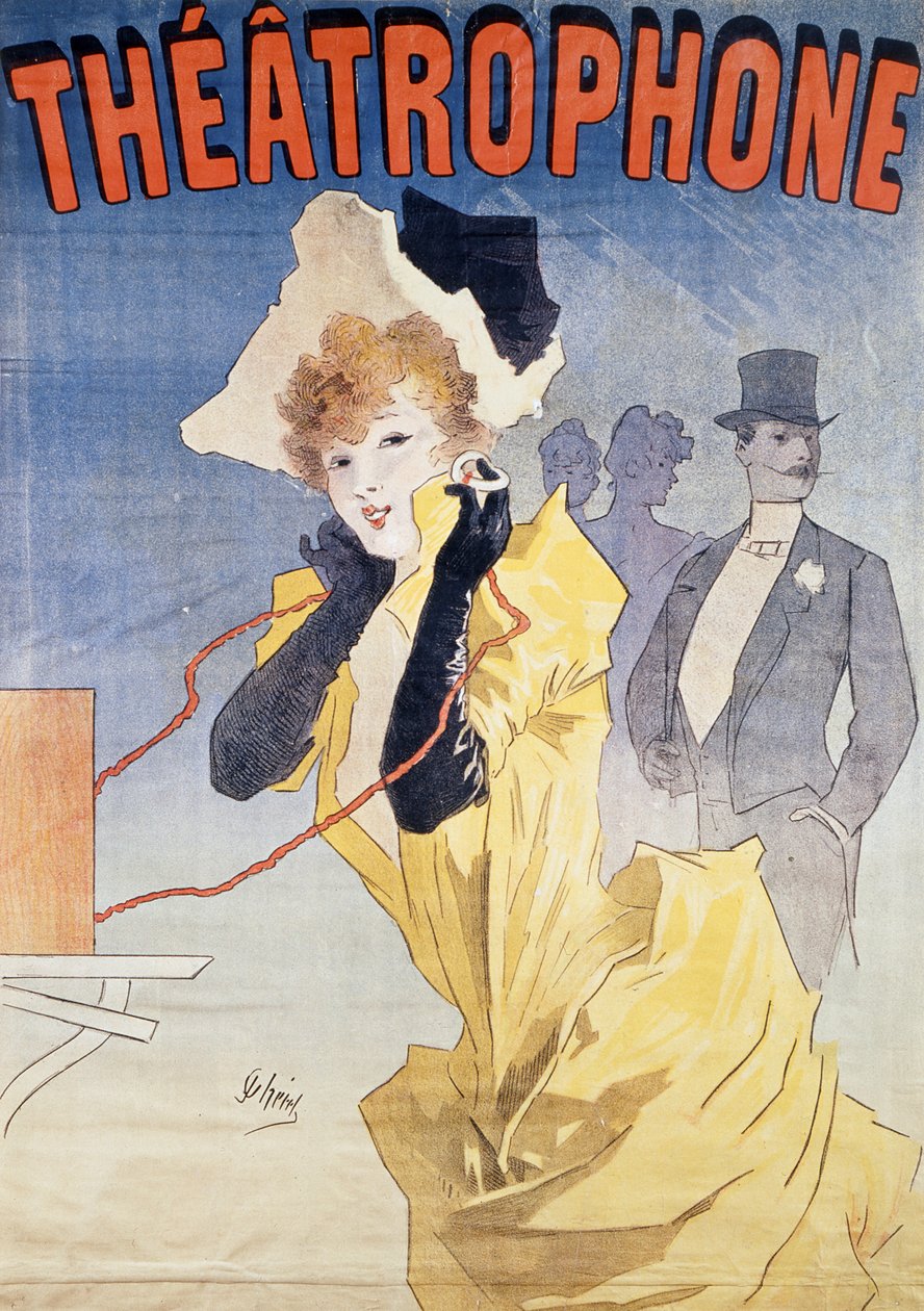 Plakat som annonserer «Theatrophone» av Jules Cheret