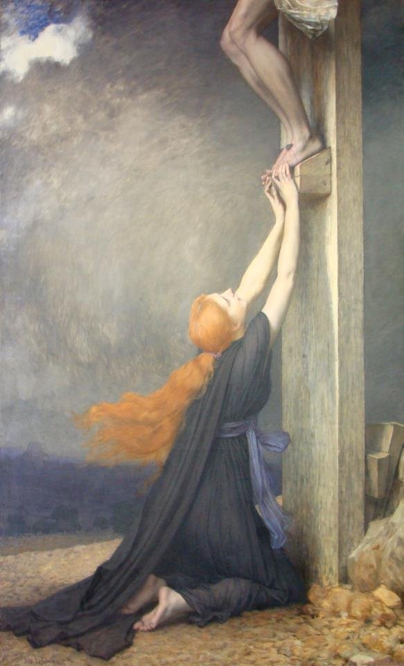 The Sorrows of Mary Magdalene Espanol: El Dolor de Maria Magdalena av Jules Joseph Lefebvre