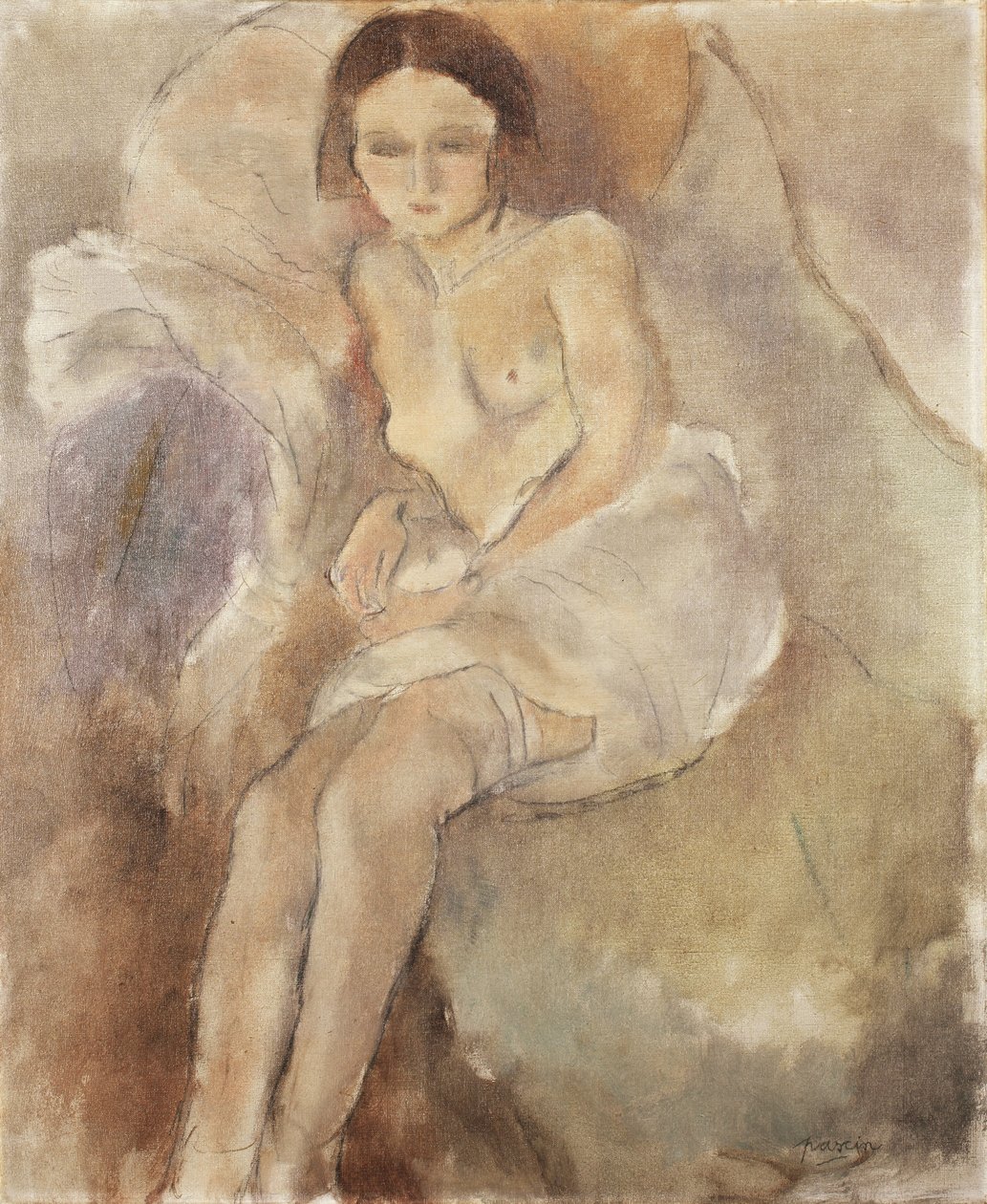 Sittende kvinne, ca. 1925-30 av Jules Pascin
