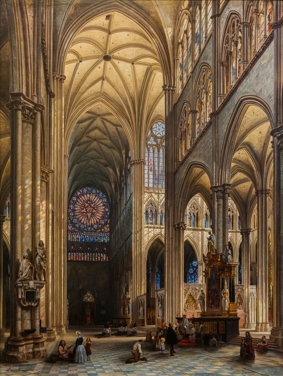 Interiøret i katedralen i Amiens av Jules Victor Genisson