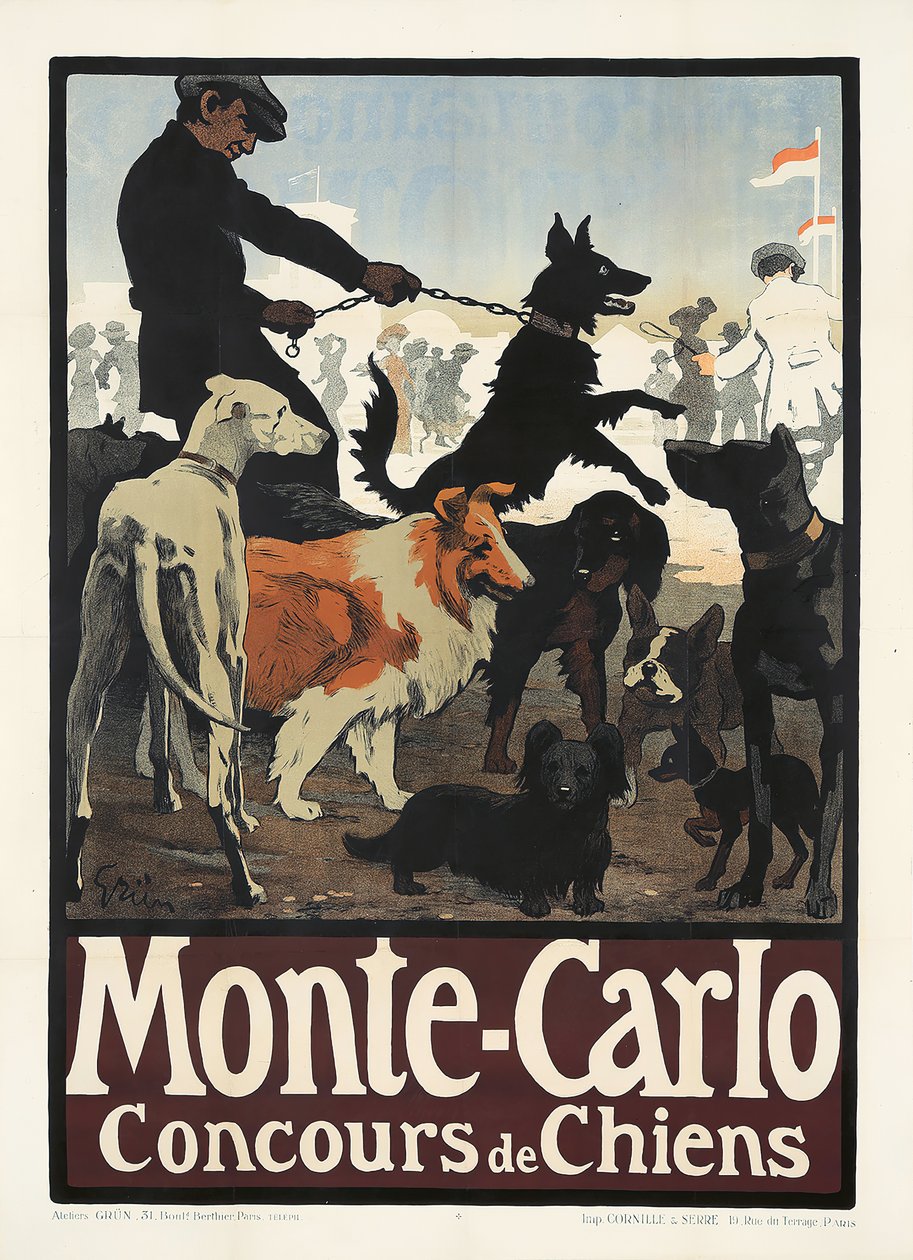 Monte Carlo, Hundekonkurranse, 1900-tallet. av Jules Alexandre Grün