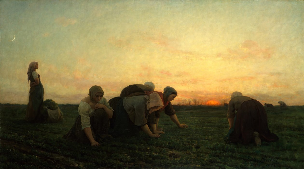 The Weeders, 1868. av Jules Breton