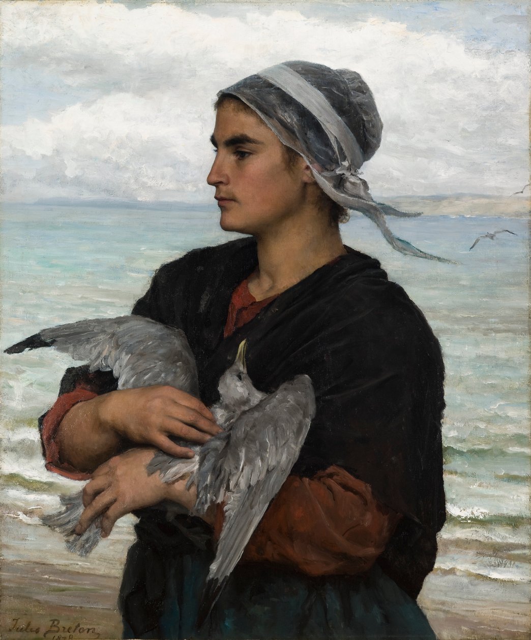 Den sårede måken av Jules Breton