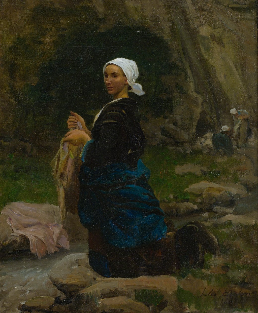 Vaskekvinne i Bretagne av Jules Breton