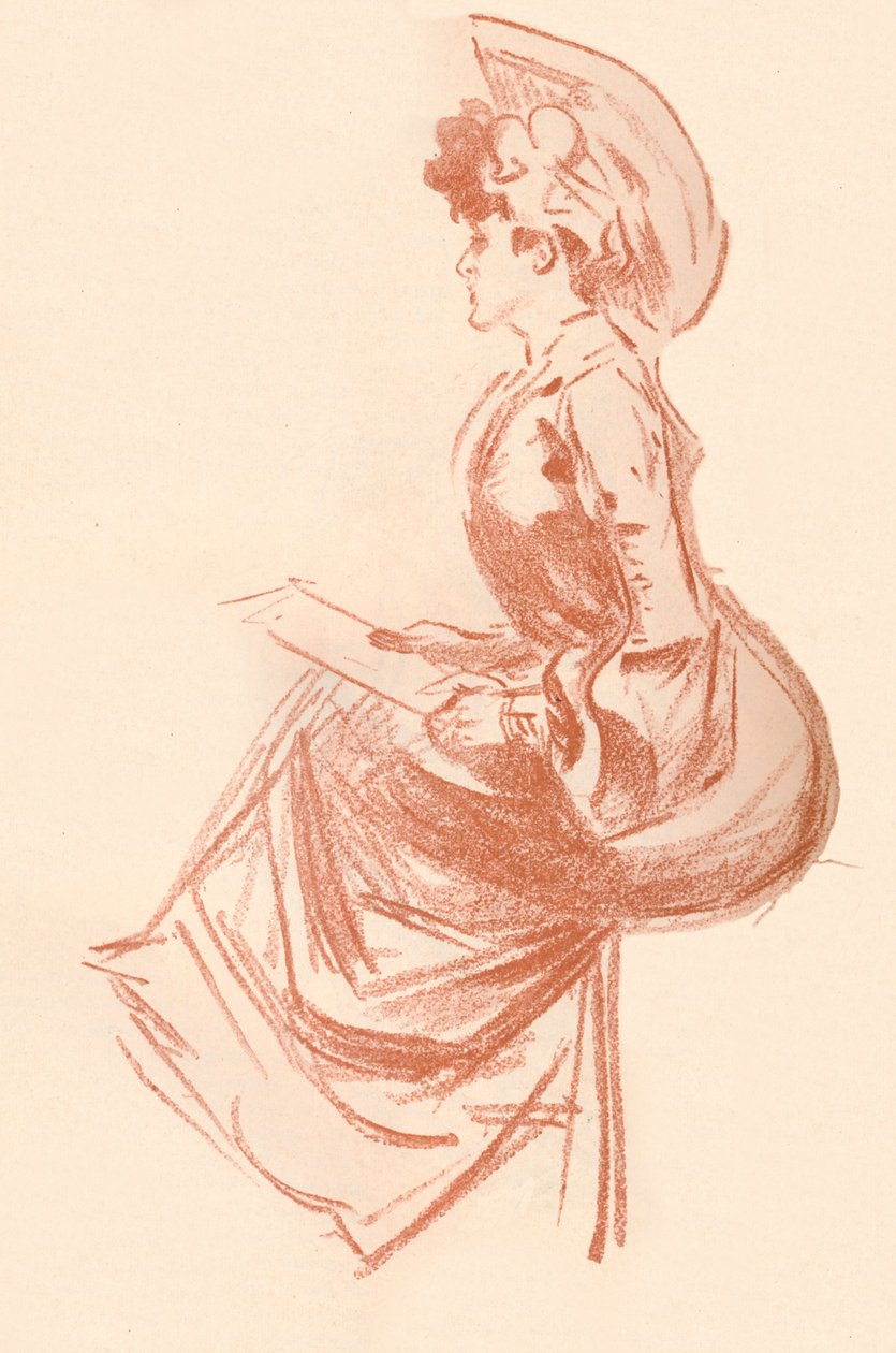 Tegning i Sanguine, c1900 1903-1904 av Jules Cheret
