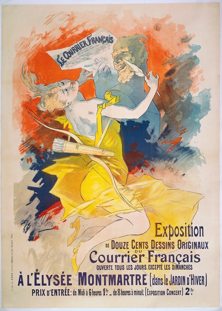 Utstilling Le Courrier Francais, ca. 1895 (plakat) av Jules Cheret