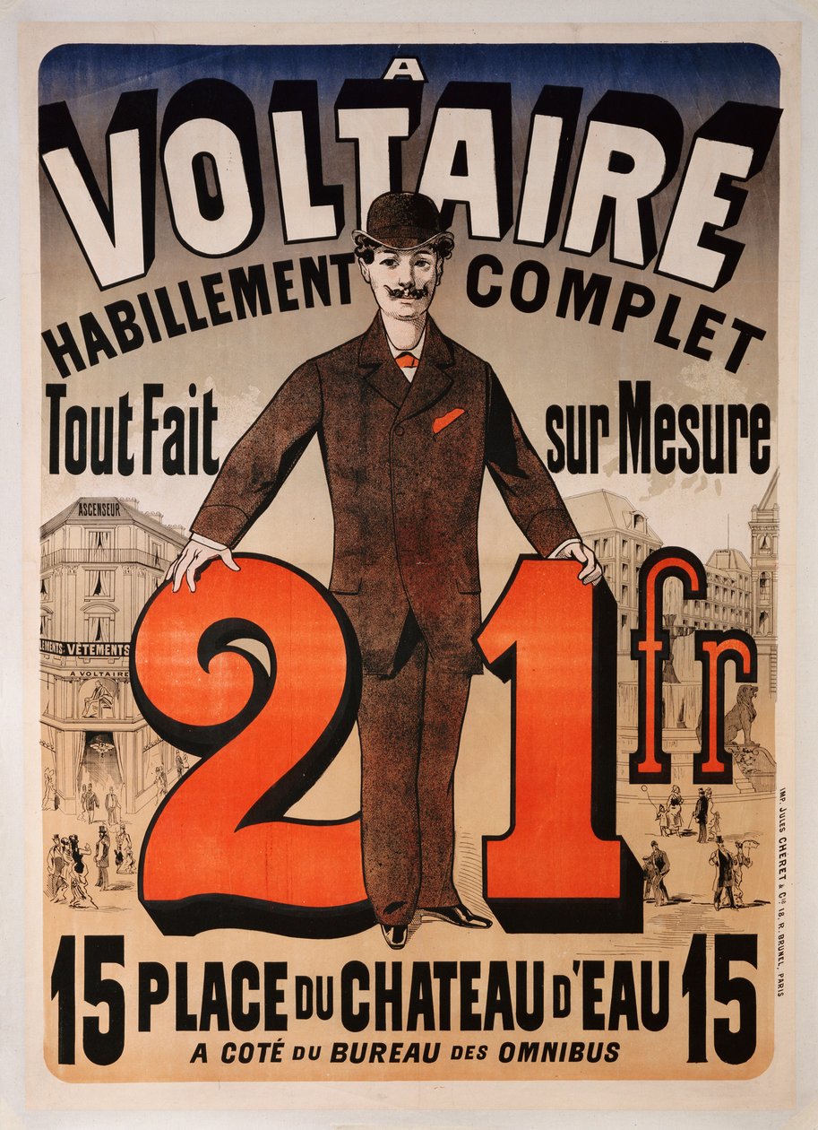 Plakatreklame "A Voltaire", ca. 1877 av Jules Cheret