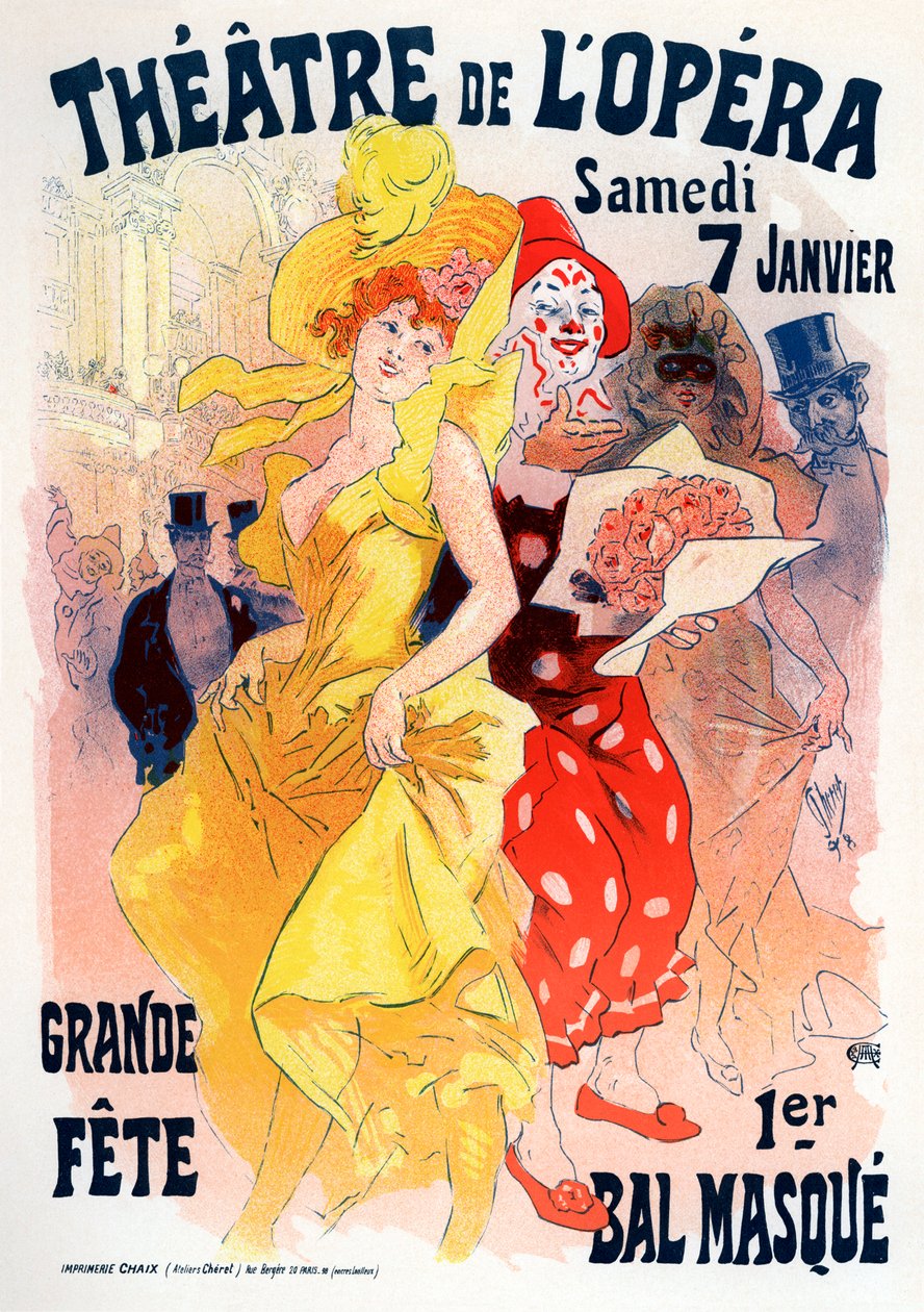 Operahus. Maskeballplakat, 1898-1899 av Jules Cheret