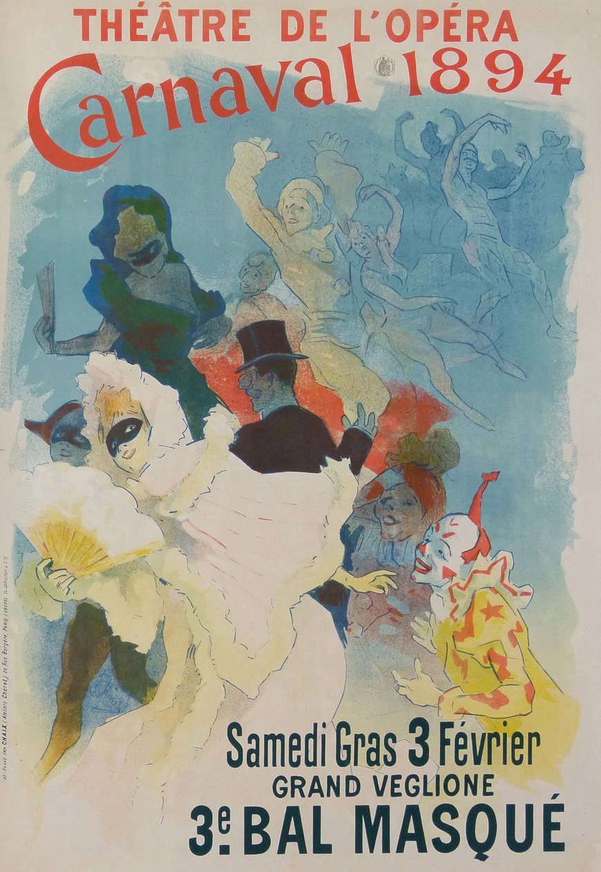 Operateater, karneval 1894, 1894 av Jules Cheret