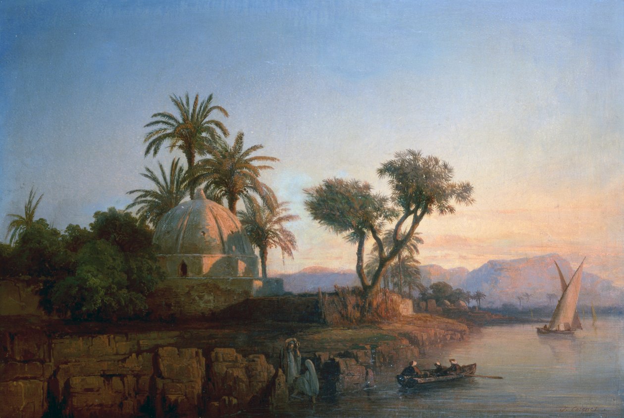 On the Nile (olje på lerret) av Jules Coignet