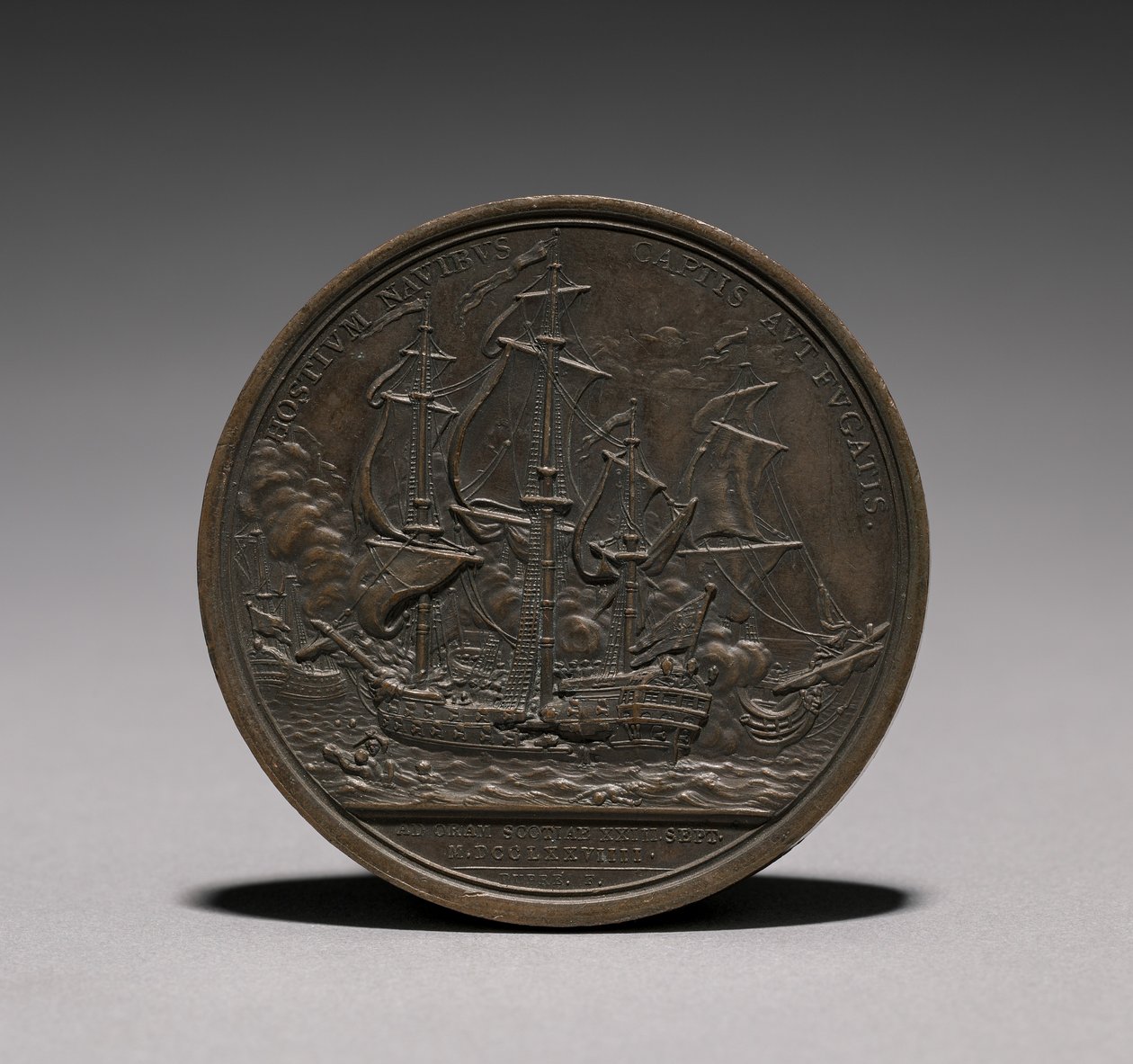 Medalje: John Paul Jones revers. av Jules Dupré