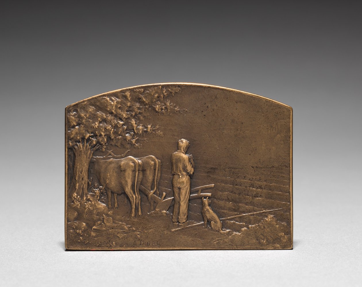 Medaljong på forsiden. av Jules Dupré