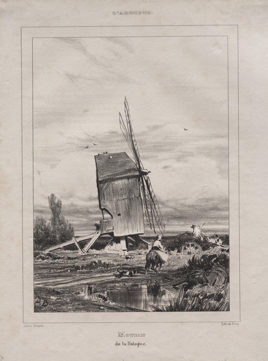 Mølle i Sologne, Frankrike, 1835. av Jules Dupré