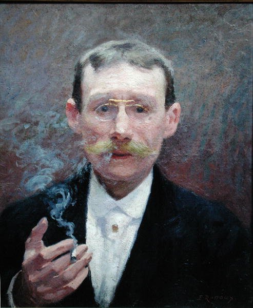 Selvportrett, Røyking av Jules Ernest Renoux