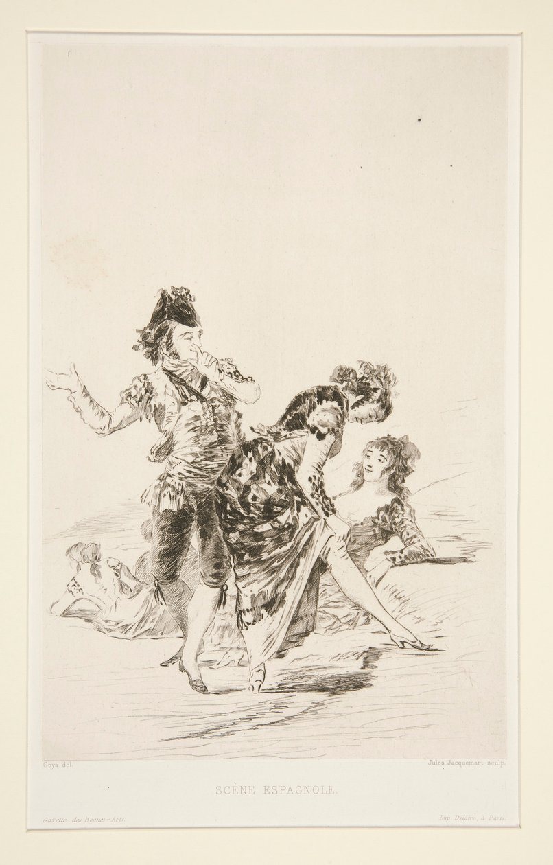 Sc?ne espagnole (spansk scene) av Jules Ferdinand Jacquemart