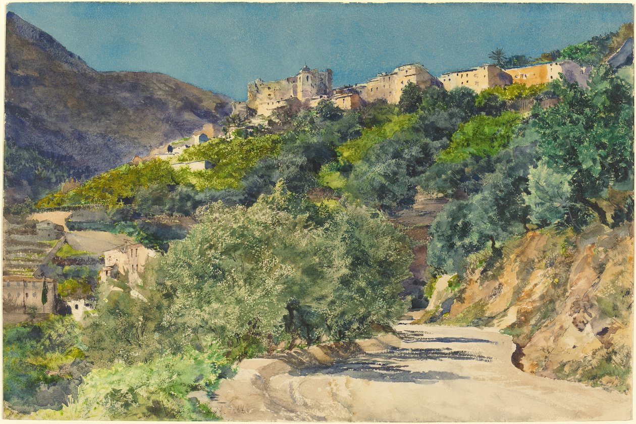 Solfylte åser nær Menton av Jules Ferdinand Jacquemart