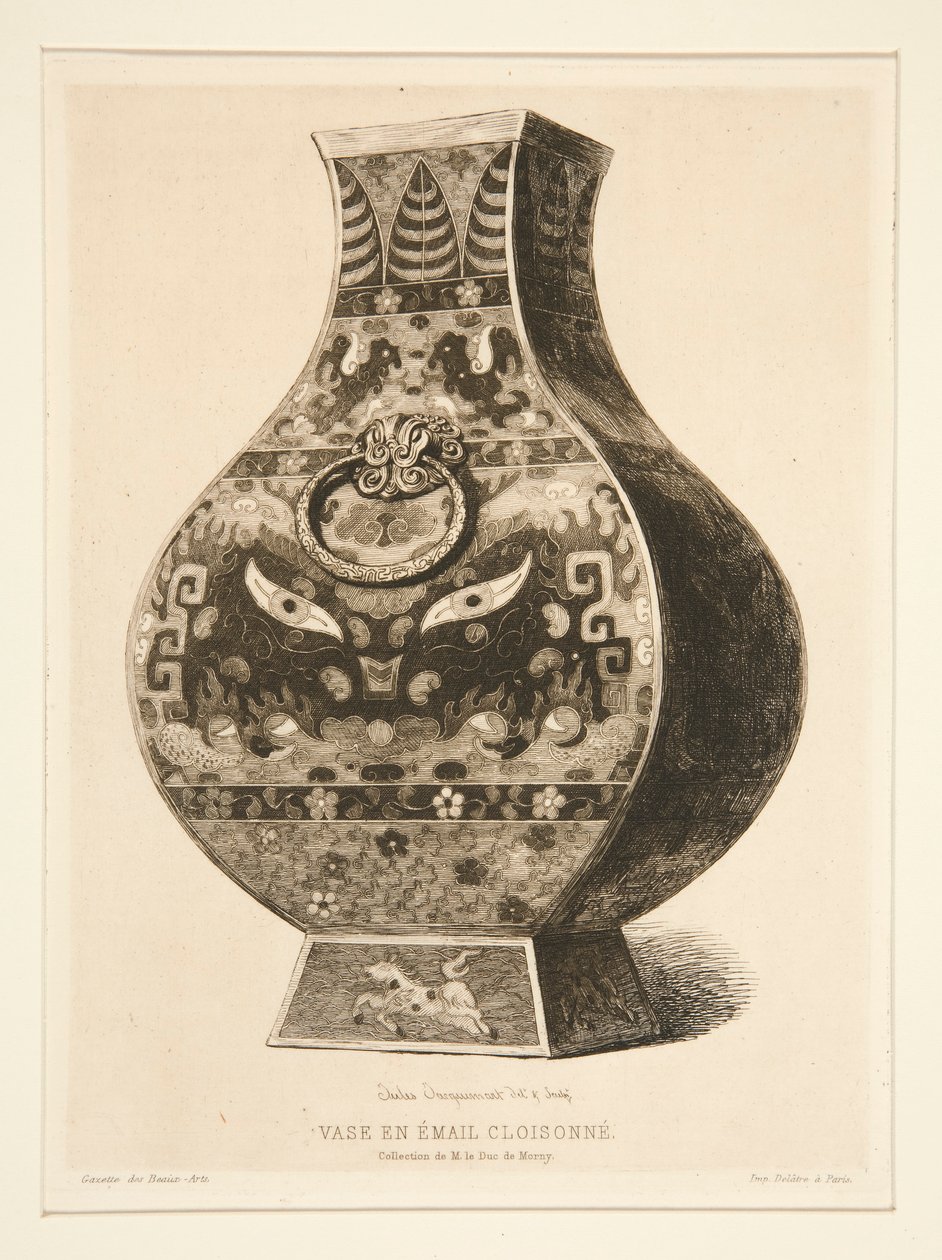 Cloisonne emalje vase av Jules Ferdinand Jacquemart