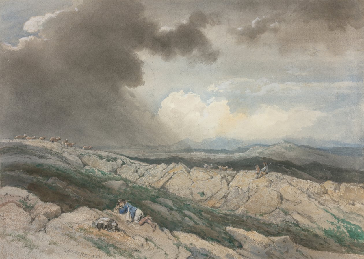Landskap med gjetere av Jules Joseph Augustin Laurens