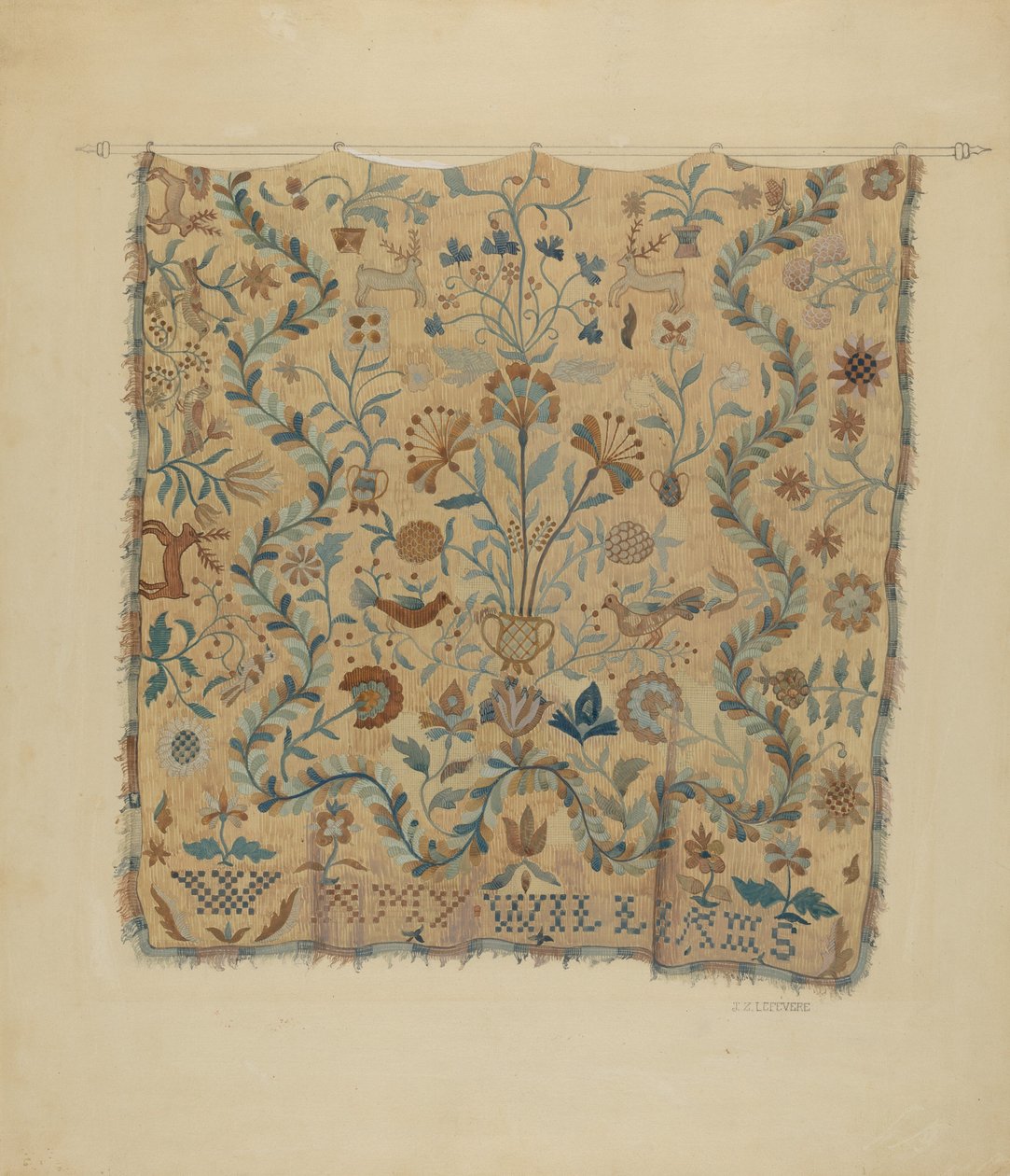Brodert omslag, ca. 1936. av Jules Lefevere