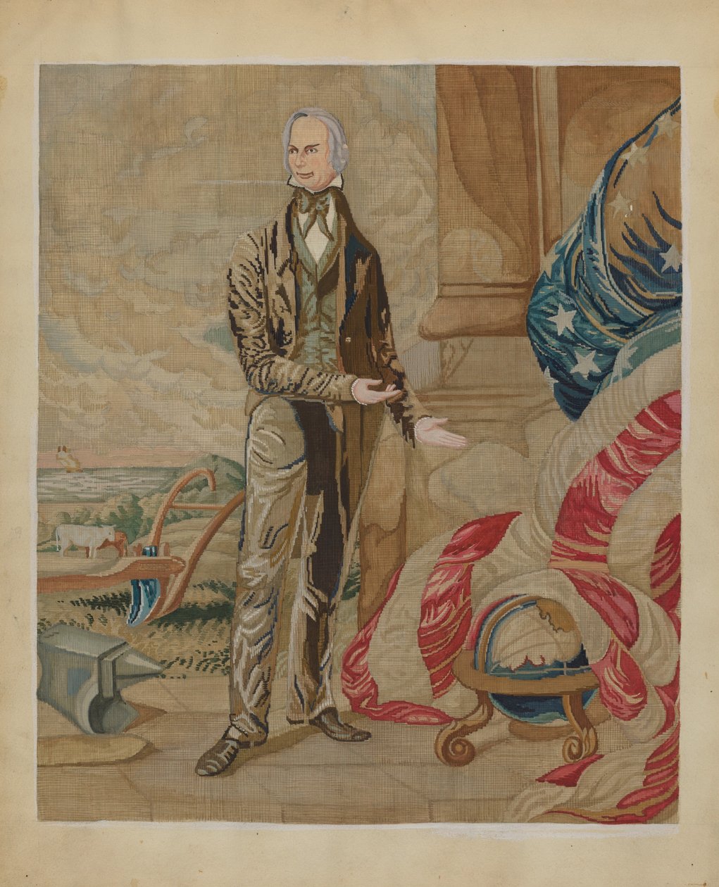 Nålepunktbilde, ca. 1937. av Jules Lefevere