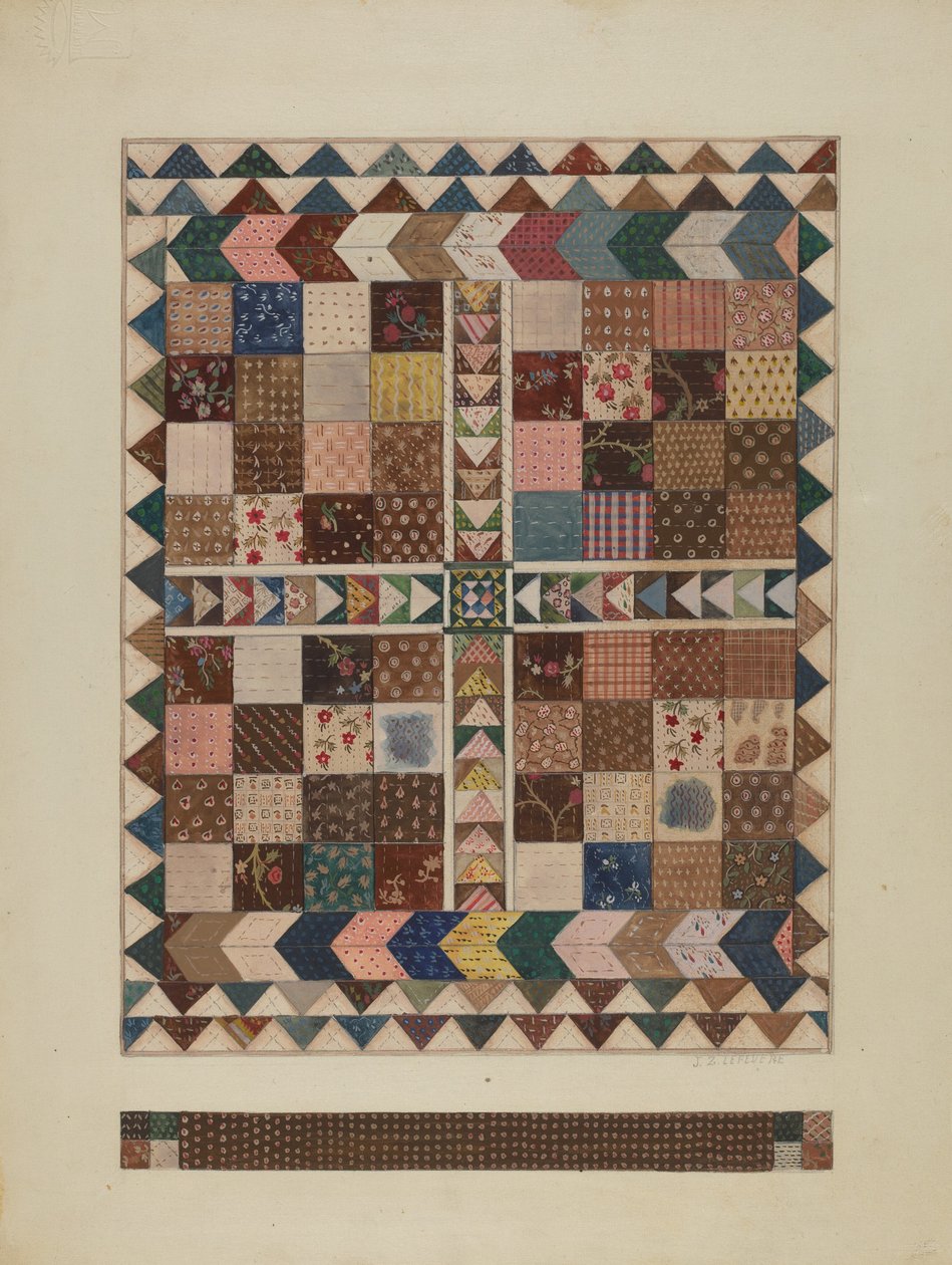 Patchwork Crib Quilt, 19351942. av Jules Lefevere