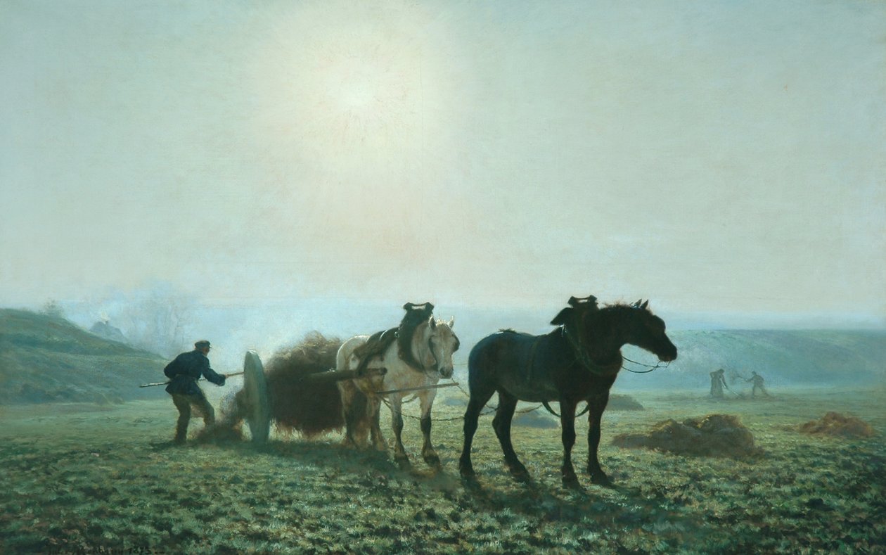 Hester på et felt, 1873 av Jules Leon Montigny