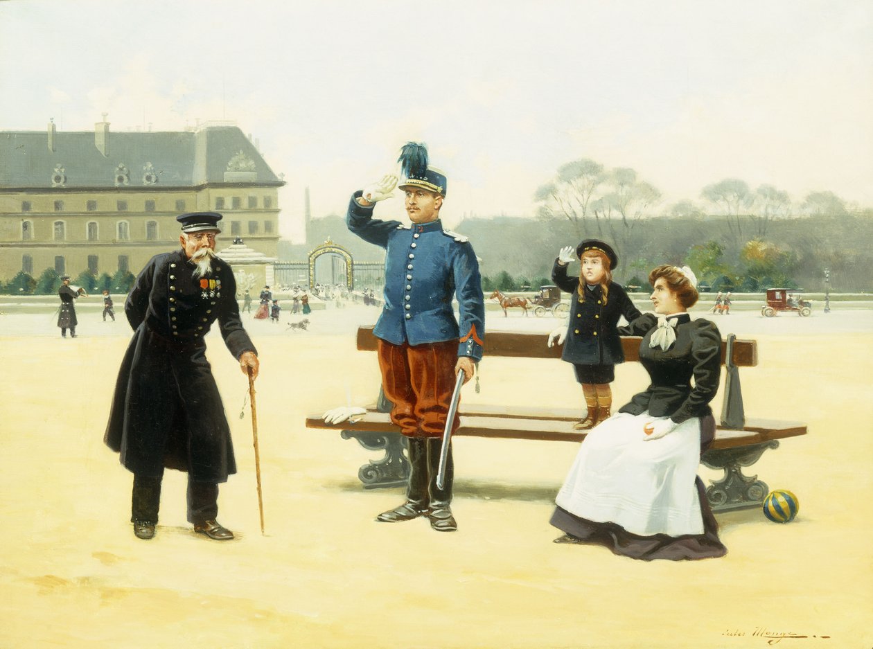 The Salute (olje på lerret) av Jules Monge