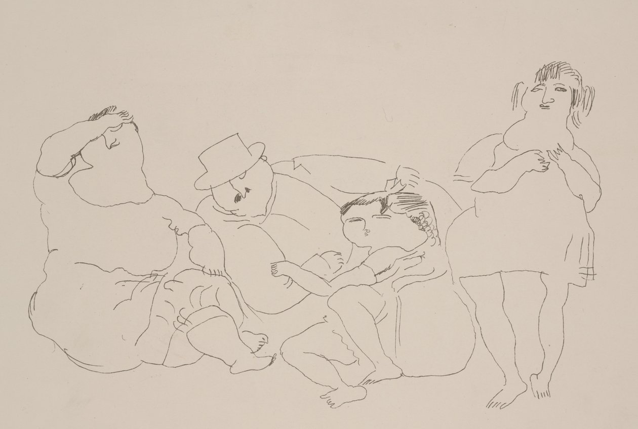 Familie, ca. 1923-25 (litho) av Jules Pascin
