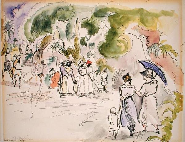 Figurer i landskap av Jules Pascin