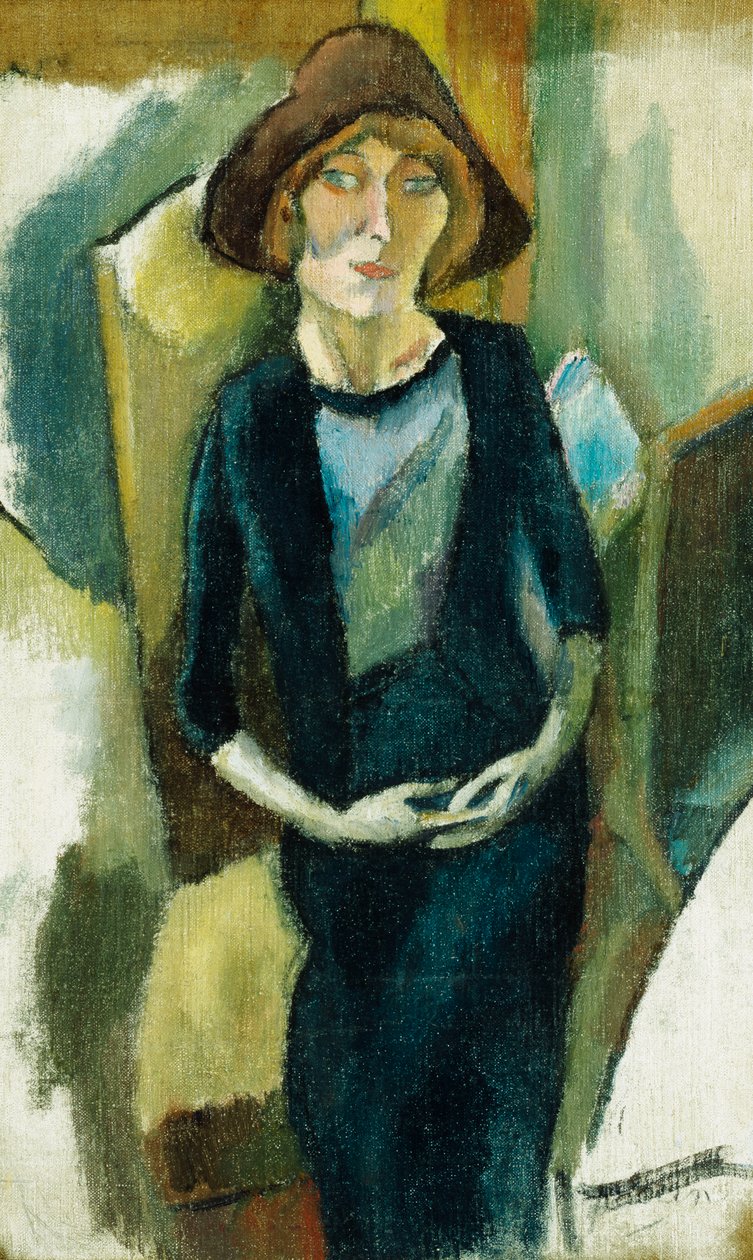Hermin i blått, 1916 av Jules Pascin