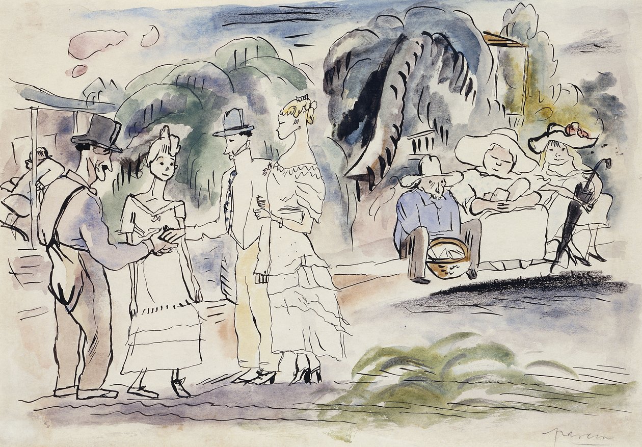 I Florida; En Floride, ca. 1917 av Jules Pascin
