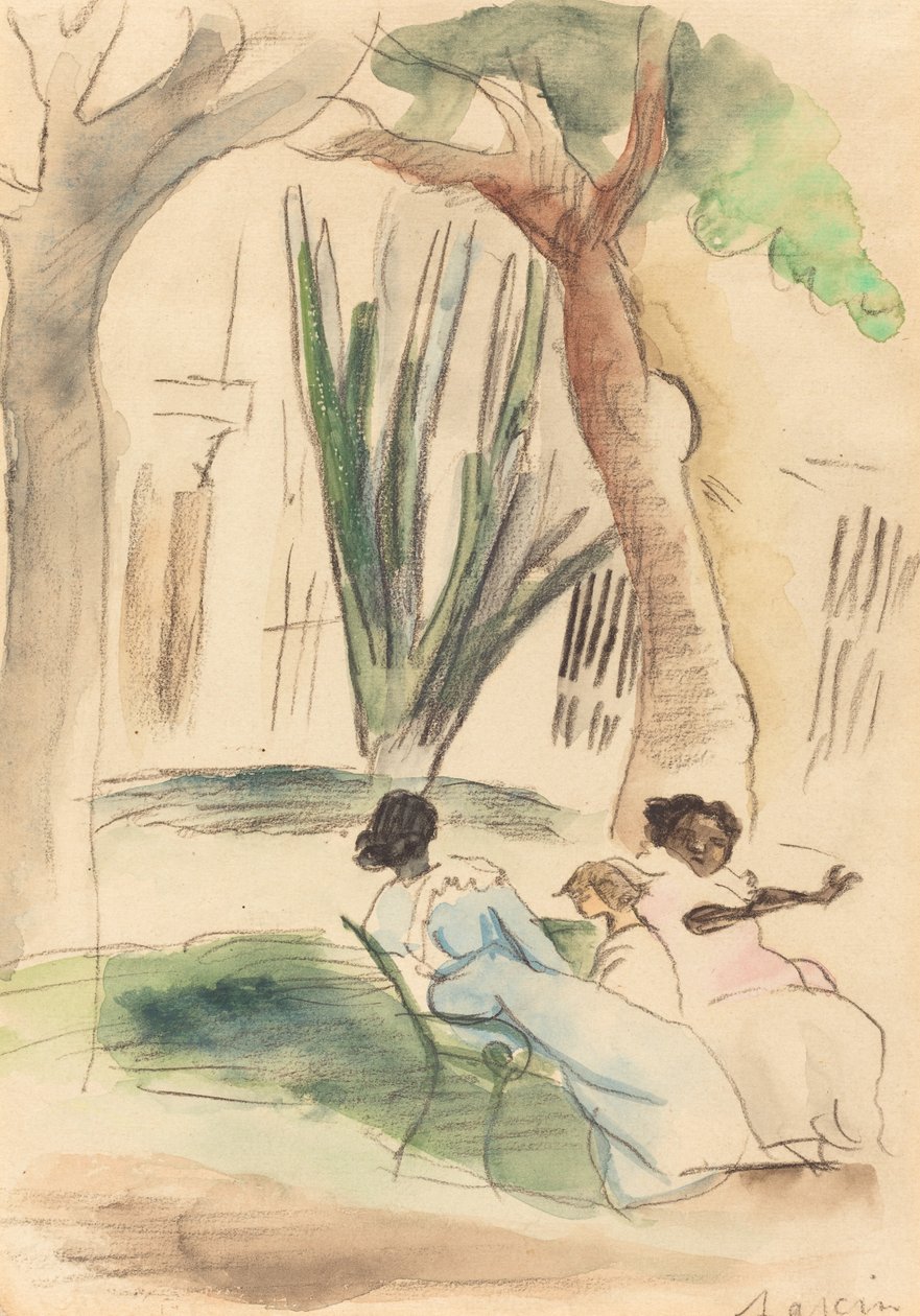 Barnepiker med et barn av Jules Pascin