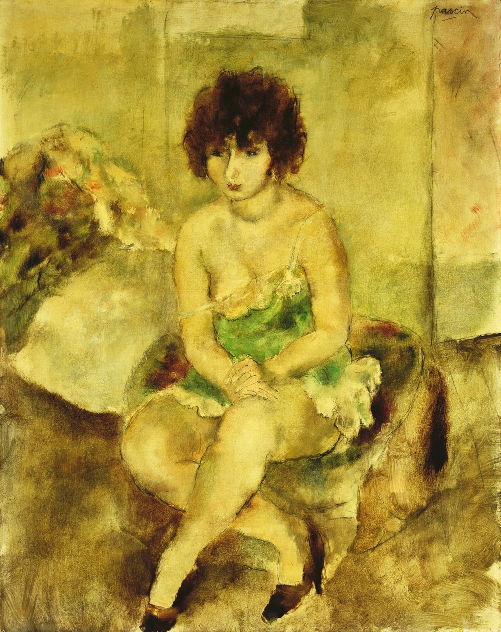 Portrett av Lucy Krohg, ca. 1925 av Jules Pascin