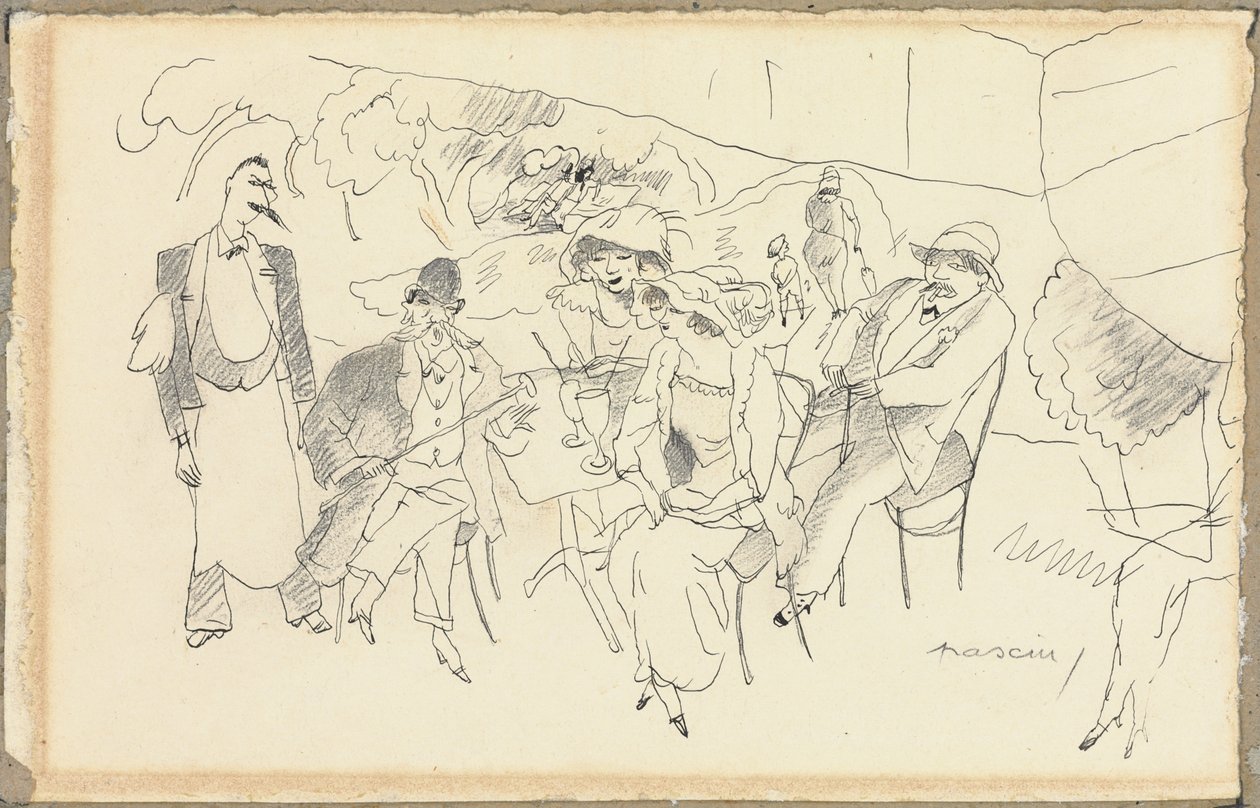 Scene av figurer av Jules Pascin