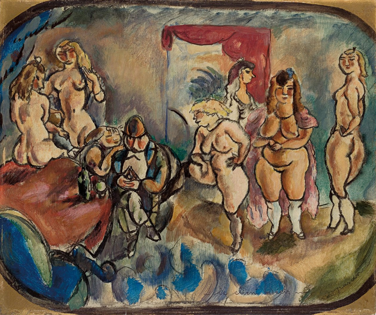 Den usikre klienten; Le client indecis, 1916 av Jules Pascin