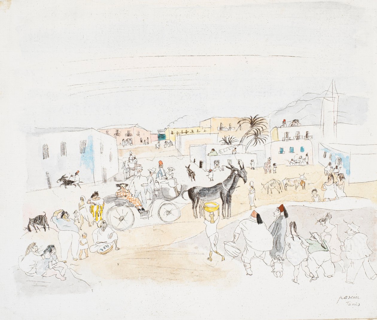 Tunis (wc på papir) av Jules Pascin