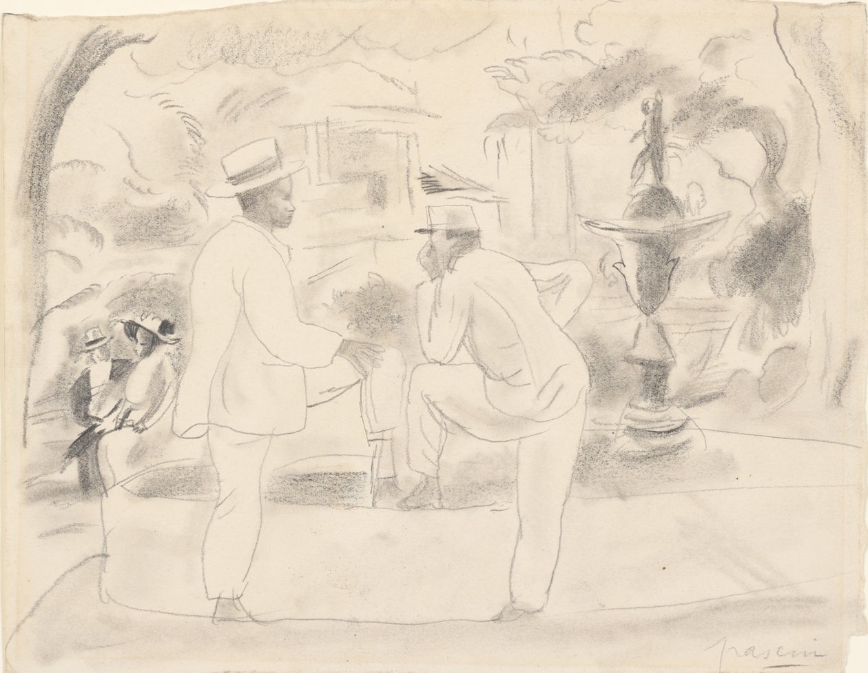 To menn i parken, Havana av Jules Pascin