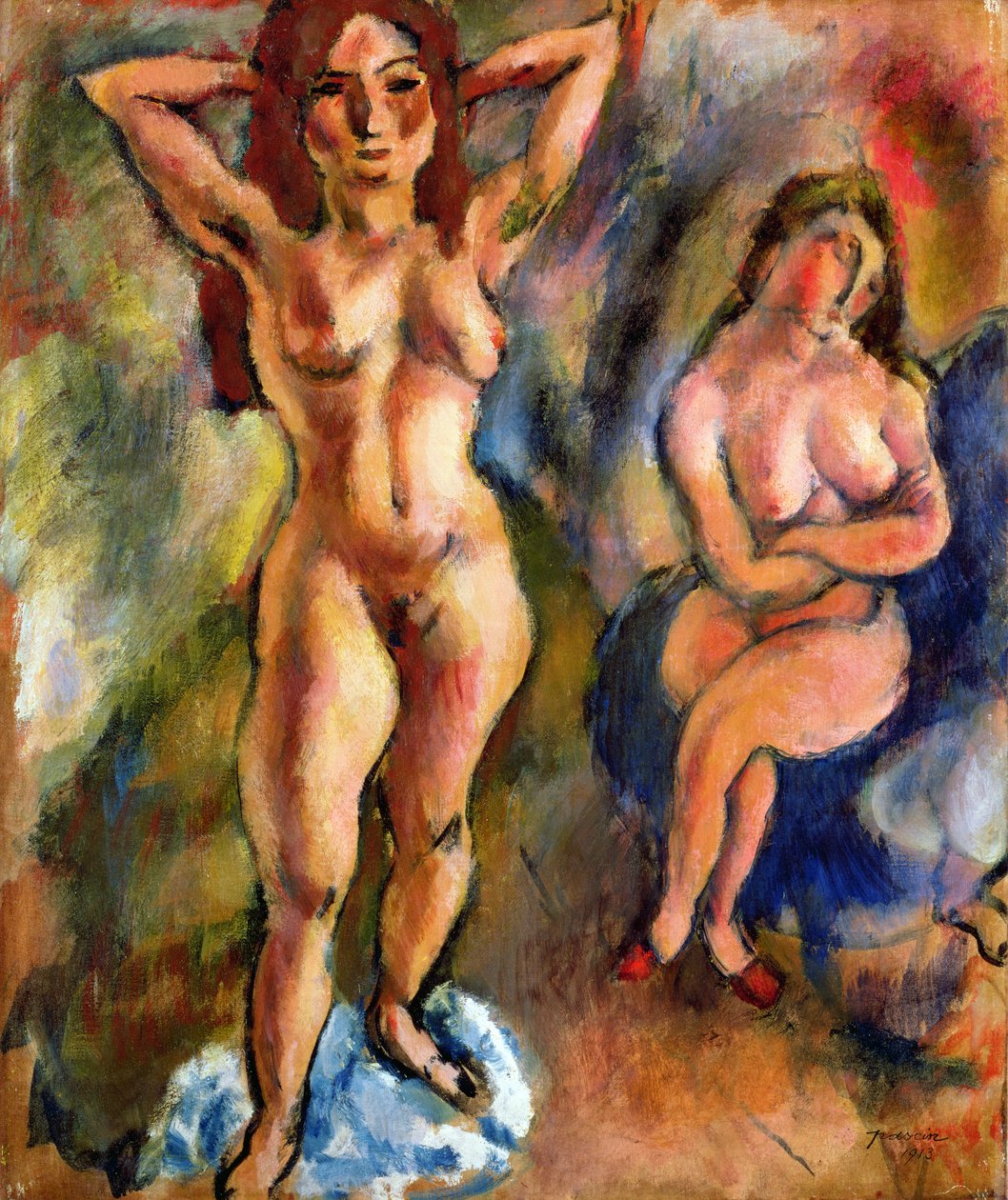 To nakenbilder: En stående, en sittende, 1913 av Jules Pascin