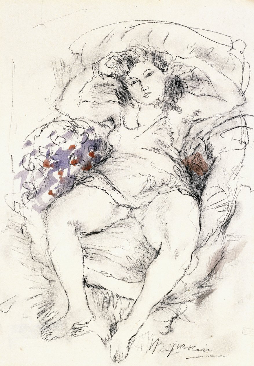 Kvinne i en stol, 1925-1926 av Jules Pascin