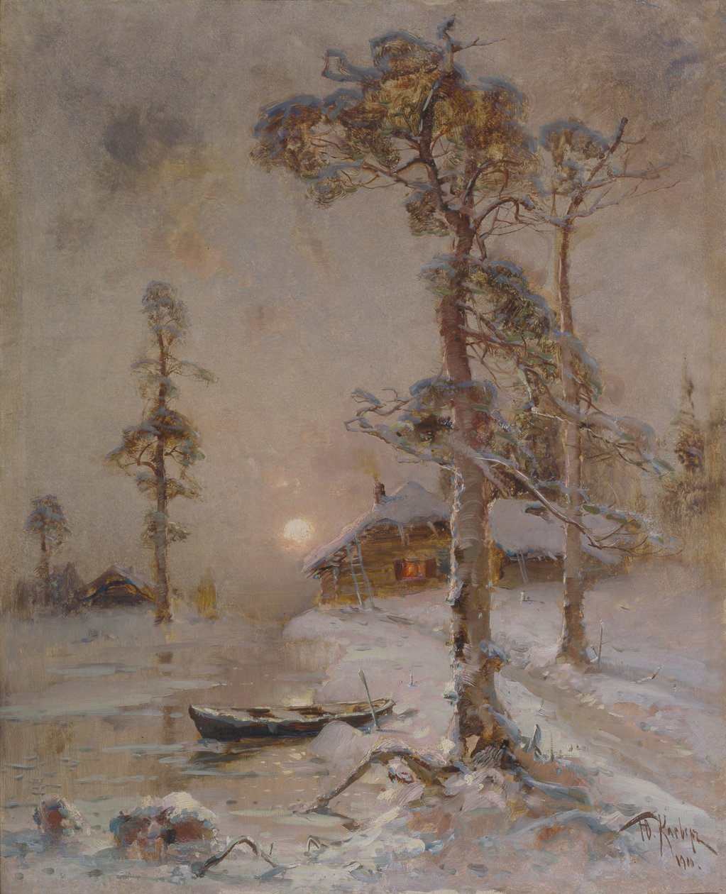 Vintersolnedgang, 1900 av Juli Julievich Klever