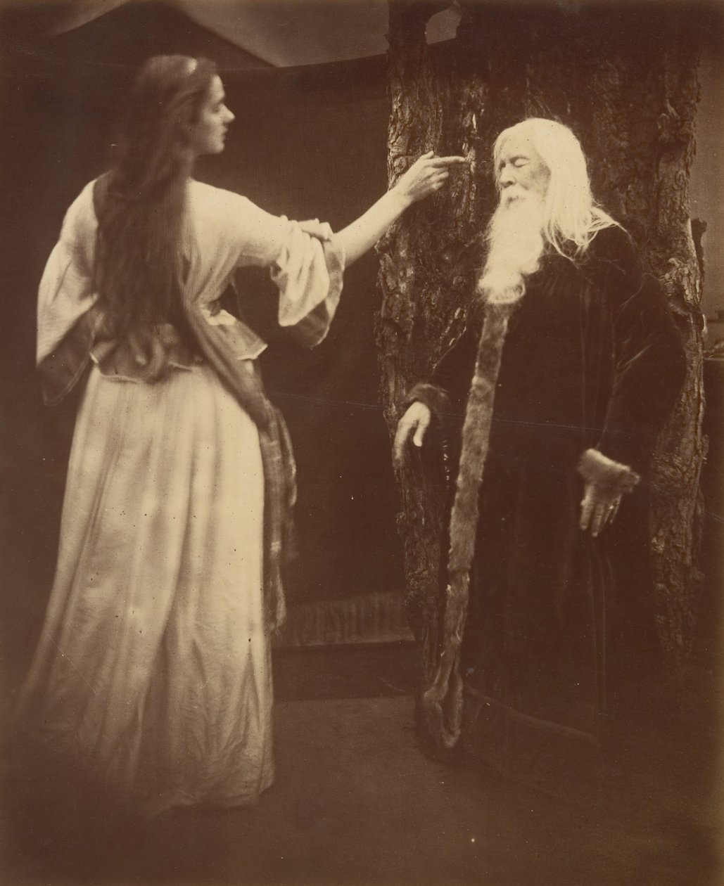 Vivien og Merlin, 1874. av Julia Margaret Cameron
