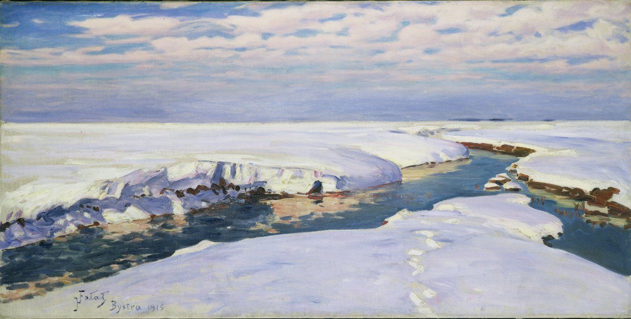 Vinterlandskap, 1915 av Julian Falat