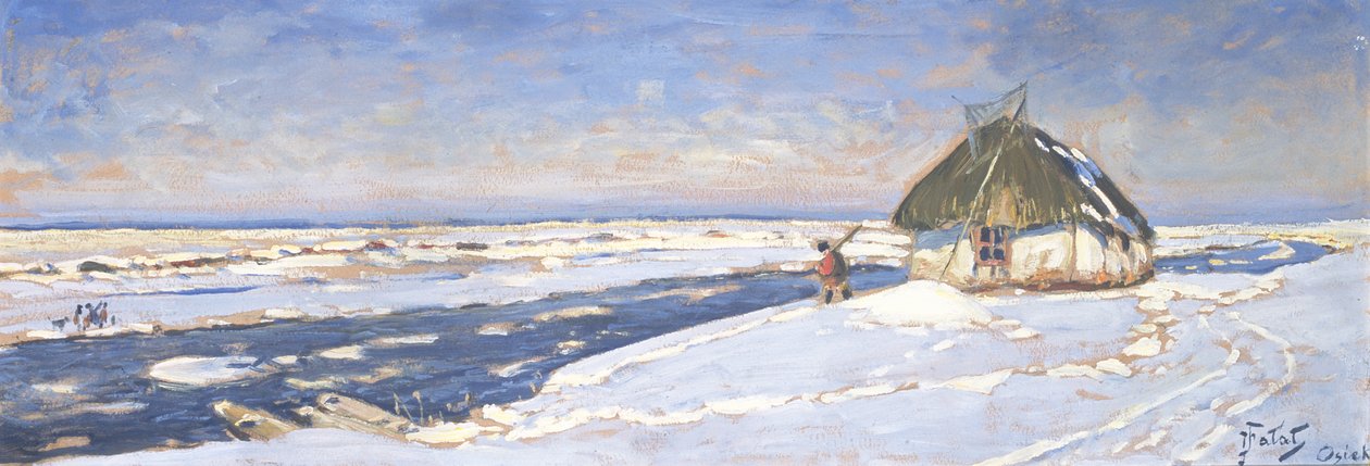Vinter i Osieku, ca. 1920 av Julian Falat