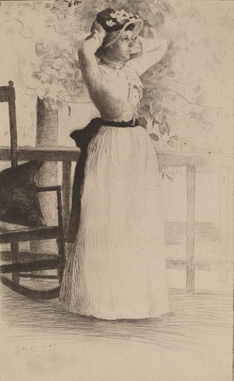 Portrett av frøken Hoe, 1889. av Julian Alden Weir