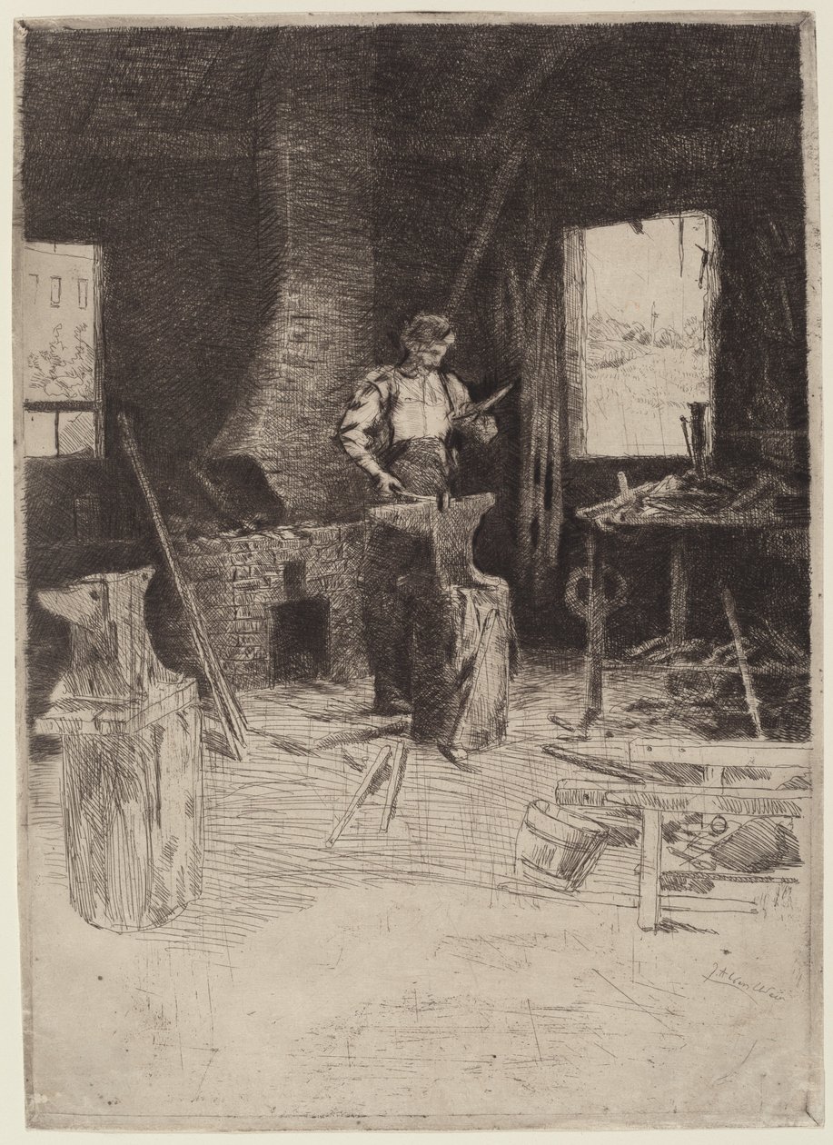 Smedbutikken av Julian Alden Weir